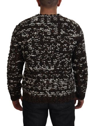Dolce & Gabbana Mens Brown Knitted Wool Fatto A Mano Sweater Clothing