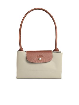 Longchamp L Schultertasche Le Pliage Original aus graugr&uuml;nem, recyceltem Tela