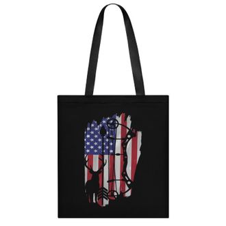 Generic Bow Hunting U.S. Flag Womens Tote Casual Shopping Bag Lightweight Shoulder Bags Hobos Handbag for Work Travel Daily 35x40cm