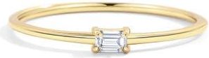 Mint & Lily Dainty Baguette Cubic Zirconia Stacking Ring in 18K Gold Over Sterling Silver at Nordstrom, Size 7