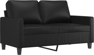 vidaXL Sofá de 2 plazas de cuero sintético negro 120 cm Vidaxl