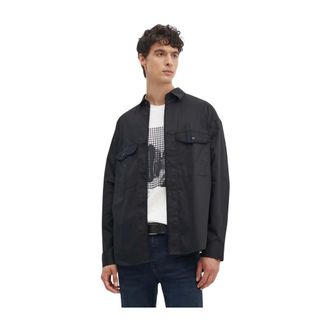 A|X Armani Exchange Overhemden, Heren, Zwart, S, Katoen, Relaxed Katoenen Shirt