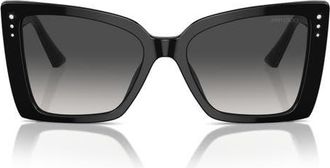 Jimmy Choo London 54mm Butterfly Sunglasses in Black /Gradient Grey at Nordstrom