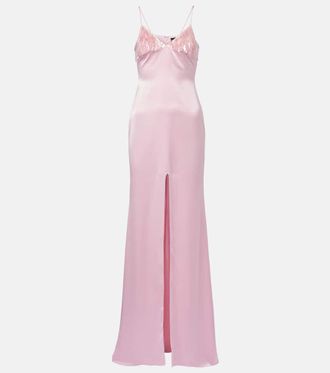 DAVID KOMA Sequined satin gown