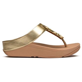FitFlop Fitflop Womens Halo Metallic Sandals - Gold - Size UK 7