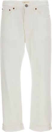 TELA GENOVA White Rodolfo/4F Selvedge Cotton 5-Pocket Jeans