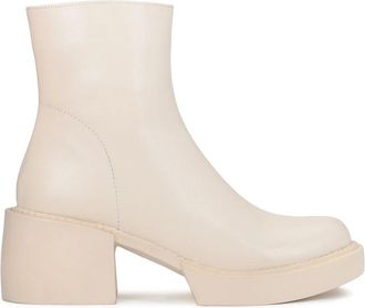 Kazar Dames off-white booties - Dames - Laarzen met Hak - Beige - 35 EU - Leer - Schoenen