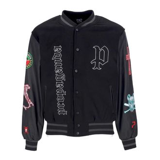 PROPAGANDA Dirty Street College Jacket - Heren - Bomber jackets - Zwart - S - Leer - Jassen