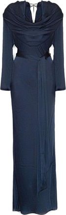 Rotate Satin Maxi Drapy Dress