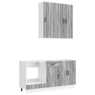 vidaXL Unidad De Cocina Lucca 5 Uds. Sonoma Gris Madera De Ingenier&iacute;a Vidaxl