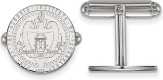 Diamond2Deal Sterling Silver Rhodium-plated Georgia Institute of Technology Crest Cuff Links