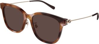 Gucci GG1884SK Asian Fit 004 Womens Sunglasses Tortoiseshell Size 56 - Free RX Lenses - Free RX Lenses