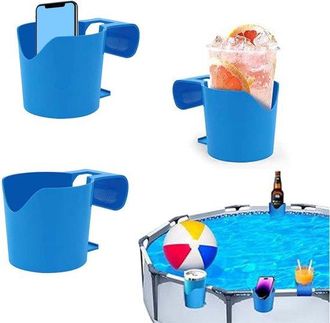 OEM Estante De Almacenamiento Para Piscina Exterior, 3 Piezas, Portavasos Para Piscina, Portavasos Para Piscina Elevada, Azul