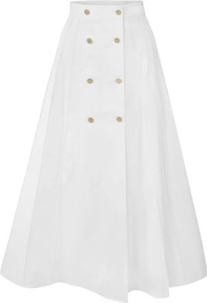 Carolina Herrera Gonna midi con bottoni - Bianco