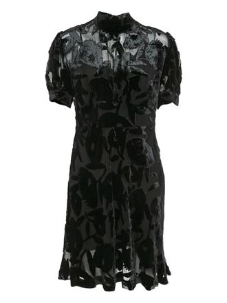 Alexander McQueen floral velvet dress - Black