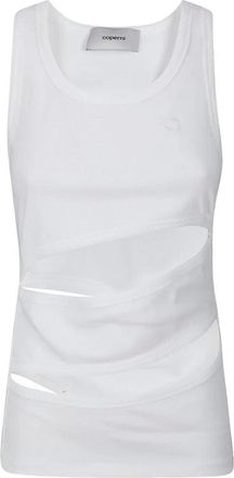 Coperni Spiral Tanktop - Dames - Tops zonder mouwen - Wit - M - Katoen - Tops