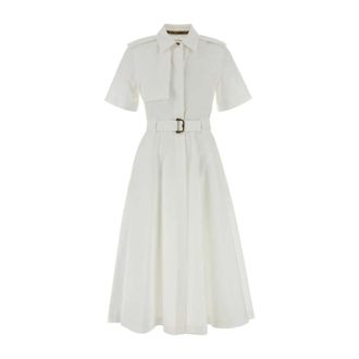 Burberry Optical Katoen Poplin Overhemdjurk - Dames - Shirt Kleedjes - Wit - XS - Katoen - Kleedjes