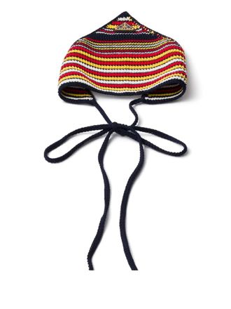 Prada crochet bandana - women - Fabric - One Size - Red