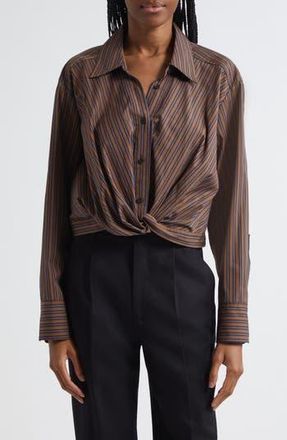 A.L.C. Leo Front Twist Shirt in Brown Multi at Nordstrom Rack, Size 14
