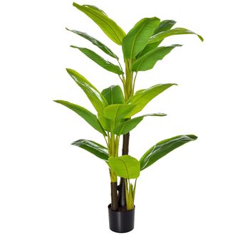 OEM Platanera Artificial 150 Cm Con Maceta Y 18 Hojas Planta Artificial Para Decoraci&oacute;n De Hogar Terraza Jard&iacute;n Sal&oacute;n Verde