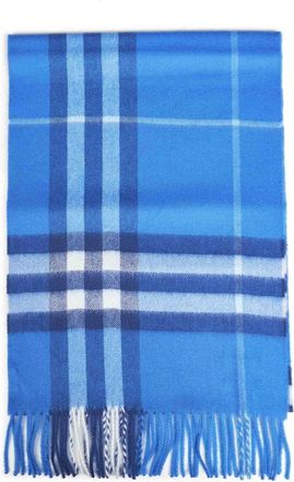 Burberry Kasjmieren sjaal met ruitmotief - Dames - Accessoires - Blauw - Maat: ONE Size Kasjmier