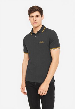 Jack & Jones Poloshirt JACK & JONES JORTEN POLO SS BMUSS25, Herren, Gr. XS, grau (dunkelgrau melange detail:melange), Jersey, Obermaterial: 50% Baumwolle, 50% Poly