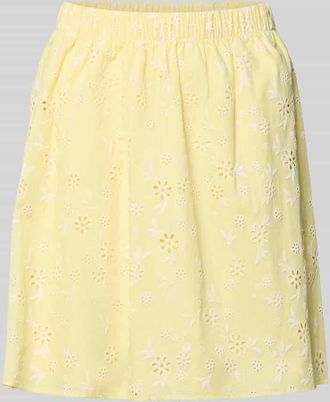 Pieces Regular Fit Mini-Rock aus reiner Baumwolle Modell BANNA in Hellgelb, Gr&ouml;&szlig;e XL