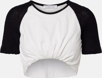 CHRISTOPHER ESBER Top cropped in jersey di cotone
