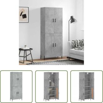 vidaXL vidaXL Credenza moderna - Credenza Grigio Cemento 69,5x34x180 cm in Legno Multistrato