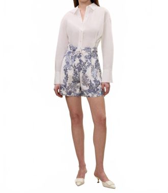 Rebecca Taylor Lena High Waist Short In Ivory Toile