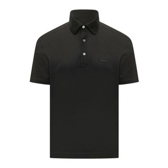 Ermenegildo Zegna Polo Shirts, male, Black, Size: XL Cotton Polo Shirt