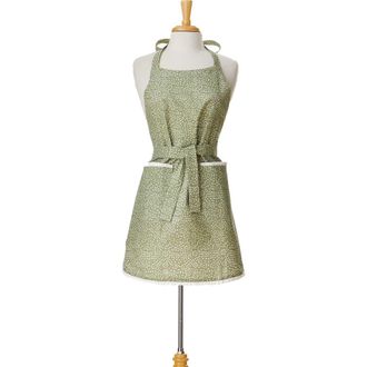 Tag Distressed Geometric Print Apron Olive Cotton Everyday in Green at Nordstrom