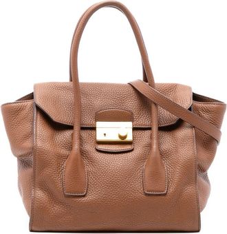 Prada Pre-owned Prada Vitello Daino Sound Lock Satchel IFDA4RS1KF7W7NID