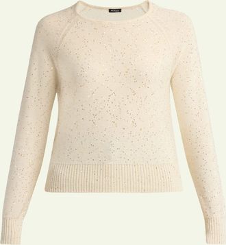 Kiton Cashmere Paillette Crewneck Sweater