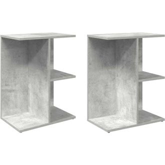 vidaXL Vidaxl - Mesitas De Noche 2 Uds Contrachapada Gris Hormig&oacute;n 46,5x29x61cm