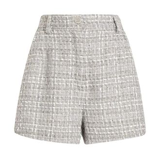 Dolce & Gabbana Casual Shorts, female, Gray, Size: M Boucl&eacute; Lam&eacute; Tweed Shorts