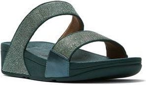 FitFlop Lulu ShimmerGlitz Slide Sandal in Deep Ocean at Nordstrom Rack, Size 10