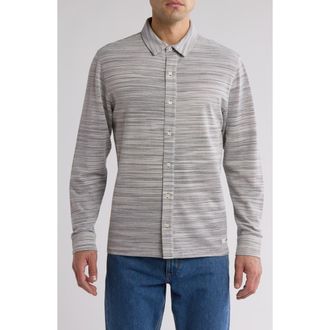 Scotch & Soda Classic Fit Space Dye Piqu&eacute; Button-Up Shirt in White/Pastel at Nordstrom Rack, Size Small