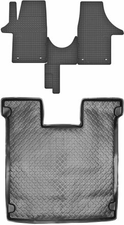 OEM Juego De Alfombrillas De Goma Para Volkswagen Caravelle T5 Van (2003-2015) + Alfombrilla Para Maletero