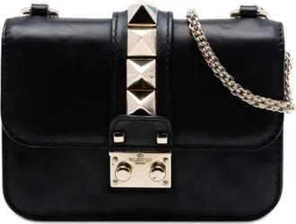 Valentino Pre-owned Valentino Mini Leather Rockstud Glam Lock Crossbody Ladies RP7TQ1X4I7MRF3H1