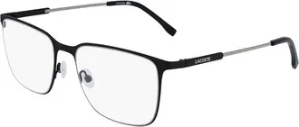 Lacoste Eyeglasses Rectangle Full Rim, Matte Black Frame And Clear Demo Lens Lens L2287N002