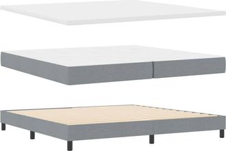 vidaXL Vidaxl - Cama Box Spring Con Colch&oacute;n Con Colch&oacute;n Gris Claro 200 X 200 Cm