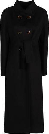 Valentino Garavani Wollen jas met kasjmier - Dames - Jas met riem - Zwart - S - Wol - Jassen
