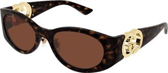 Gucci GG2123SA Asian Fit 003 Womens Sunglasses Tortoiseshell Size 55 - Free RX Lenses - Free RX Lenses