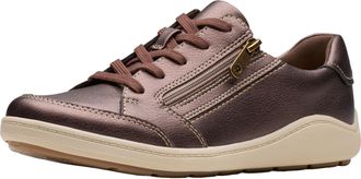 Clarks Womens Bryianne Bayla Sneaker, Bronze Metallic Leather, 5.5 UK