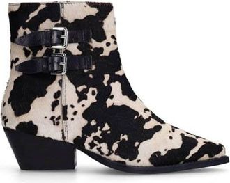 Sacha leren cowboylaarzen met koeienprint zwart