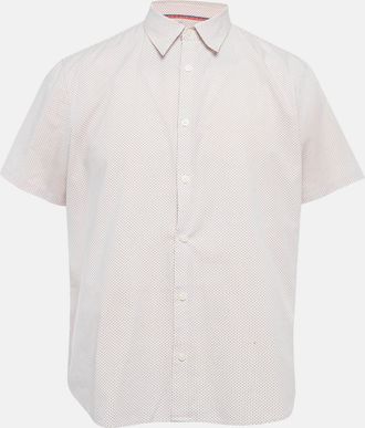 Calvin Klein White/red Dots Print Cotton Blend Half Sleeve Shirt