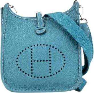 Herm&egrave;s Pre-owned Evelyne III TPM - Dames - Vintage Schoudertas - Blauw - ONE Size - Leer - Vintage