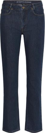 MY ESSENTIAL WARDROBE Donkerblauwe High Straight Jeans - Dames - Regular Fit Jeans - Blauw - W30 L32 - Jeans