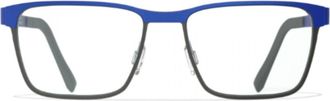Blackfin Bf961 Waterford Rectangular Frame Eyeglasses with Bold Blue Rim